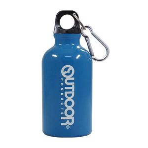【OUTDOOR アウトドア】 アルミボトル／水筒 【ブルー】 350ml 細口タイプ カラビナ付き 化粧箱入