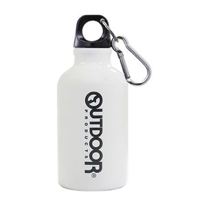 【OUTDOOR アウトドア】 アルミボトル／水筒 【ホワイト】 350ml 細口タイプ カラビナ付き 化粧箱入