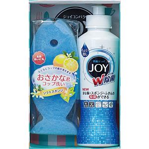 ジョイらくらくキッチンセット／ギフトセット 【除菌ジョイコンパクト×1・スポンジ×1】 化粧箱入 〔お中元 お歳暮 内祝い〕