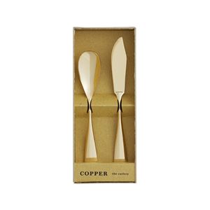 COPPER the cutlery ギフトセット 2pc /Gold mirror （アイスクリームスプーン＆バターナイフ） - 拡大画像