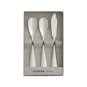 COPPER the cutlery ギフトセット 3pc /Silver mirror （アイスクリームスプーン2本＆バターナイフ） - 拡大画像
