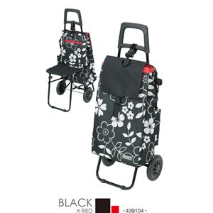 【cocoro (ココロ)】FLOWER(フラワー) ショッピングカートチェアー/ブラック 商品写真1