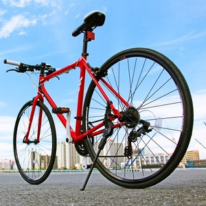 クロスバイク 700c（約28インチ）/レッド(赤) シマノ21段変速 アルミフレーム 軽量 重さ11.2kg 【VENUS】 ビーナス CAC-021 - 拡大画像