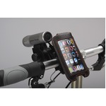 iPod/iPhoneケース&ミニバー装備ブラケットセット 【IBERA】 IB-PB3+Q2 ブラック(黒) 〔自転車パーツ/アクセサリー〕