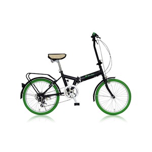 折りたたみ自転車 20インチ/グリーン(緑) シマノ6段変速 【MIWA】 ミワ FD1B-206 - 拡大画像