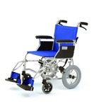 介助式折りたたみ車椅子 ミニポン/ブルー(青) アルミ製 軽量コンパクトタイプ 【MIWA】 ミワ HTB-12