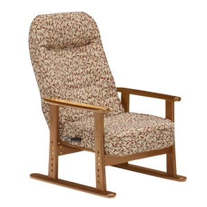 座椅子 木製/低反発ウレタン 肘付き/背部レバー式14段階/座面高3段階調節可 レッド(赤) 【組立品】 - 拡大画像