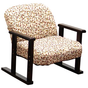 7段階リクライニング座椅子 木製/ウレタンフォーム 肘付き/座面高4段階調節可 レッド(赤) 【完成品】 - 拡大画像