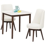 ダイニングセット 3点 ダイニングテーブル(ホワイト/白天板)&チェア(ホワイト/白)2点 木製 【組立品】