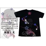 戦国武将Tシャツ 【前田慶次 髑髏と蓮】 3Lサイズ 半袖 ブラック(黒) 〔メンズ 大きいサイズ Uネック おもしろ〕
