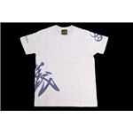戦国武将Tシャツ 【直江兼続 義】 Lサイズ 半袖 綿100% 白杢(ホワイト) 〔Uネック おもしろ〕