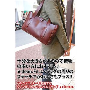 ★dean（ディーン） small whip stitched tote トートバッグ tan（赤茶）