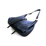 ★dean（ディーン） the braided-strap shoulder bag レザーバッグ ネイビー ハンドル／黒