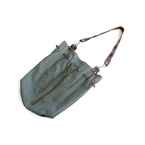 ★dean(ディーン) drawing tote w braided strap レザーバッグ グレー ハンドル/茶f00