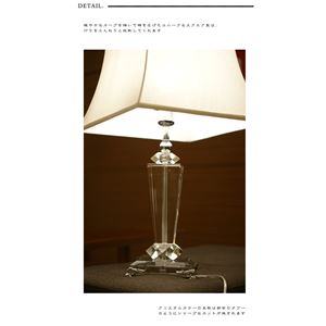 テーブルランプ(照明器具/卓上ライト) クリスタル使用 スクエア型 〔リビング照明/寝室照明/ダイニング照明〕 - 拡大画像