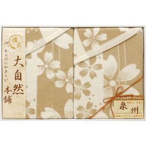 肌にやさしい自然色のシルク入り綿毛布(毛羽部分)2P SBN30128(大自然本舗)