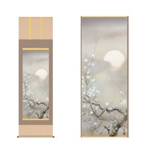 掛軸 「宵桜」 吉井蘭月 筆 - 拡大画像