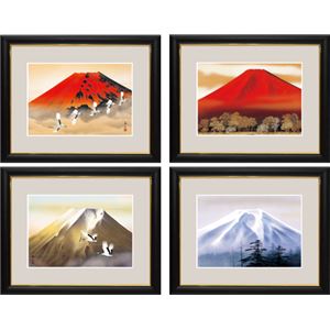 「額絵」シリーズ 「開運画」（富士山水） G4-BF008「赤富士」 大サイズ - 拡大画像