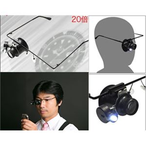 ハンドフリー眼鏡型ヘッドルーペ LED付 - 拡大画像