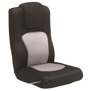 座椅子(フロアチェア/リクライニングチェア) メッシュ生地 ハイバック仕様 『コローリ』 グレー(灰) - 拡大画像