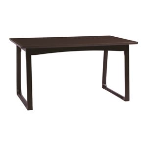 ダイニングテーブル/リビングテーブル 【幅135cm】 木製 ウォールナット材突板 2本脚 『フラーメ』 - 拡大画像