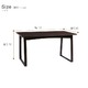 ダイニングテーブル/リビングテーブル 【幅135cm】 木製 ウォールナット材突板 2本脚 『フラーメ』 - 縮小画像5