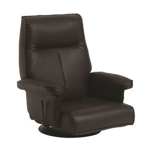 回転座椅子(フロアチェア/リクライニングチェア) 合成皮革/合皮 肘付き 『ラボンヌ』 ダークブラウン - 拡大画像