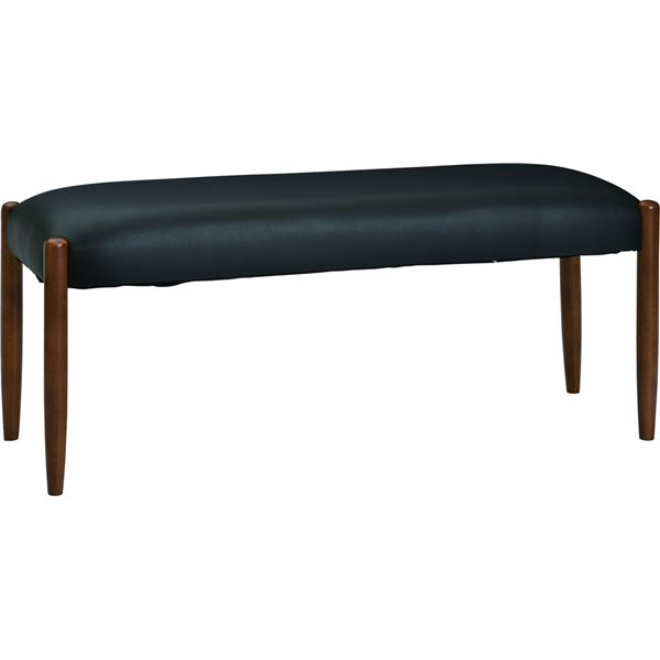 ダイニングベンチ/食卓椅子 (ブラウン) 幅110×奥行36×高さ46cm PVC 木製 組立品 (リビング 在宅ワーク テレワーク) b04