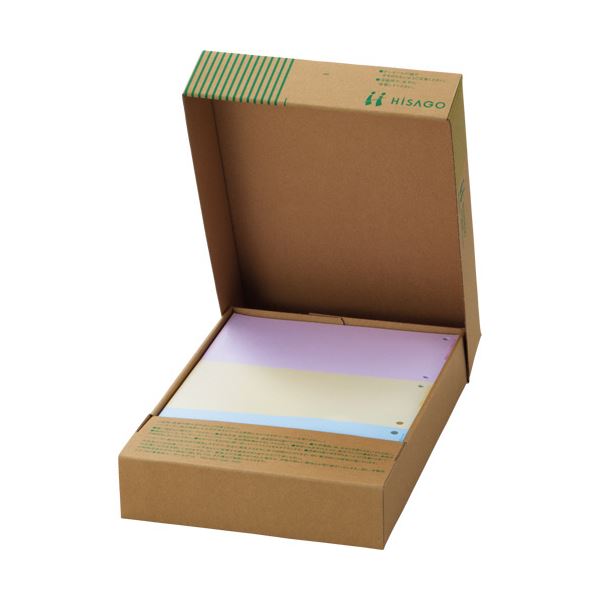 (まとめ）TANOSEEマルチプリンタ帳票(FSC森林認証紙) A4カラー 3面6穴 1箱(500枚)(×3セット) b04