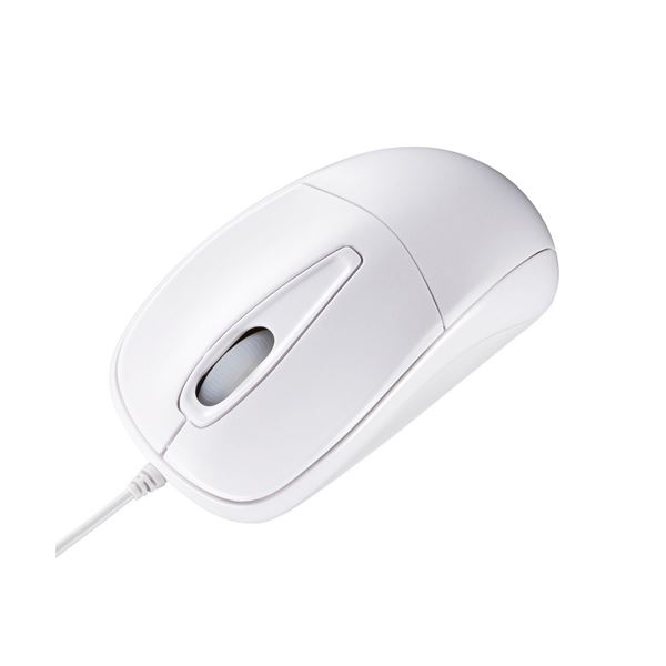 (まとめ) サンワサプライ 静音マウス 光学式 USB有線 ホワイト MA-122HW 1個 (×10セット) b04