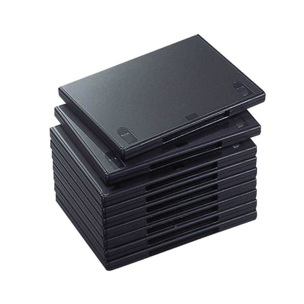 (まとめ) エレコム DVDトールケース 1枚収納ブラック CCD-DVD03BK 1パック(10枚) (×10セット) b04
