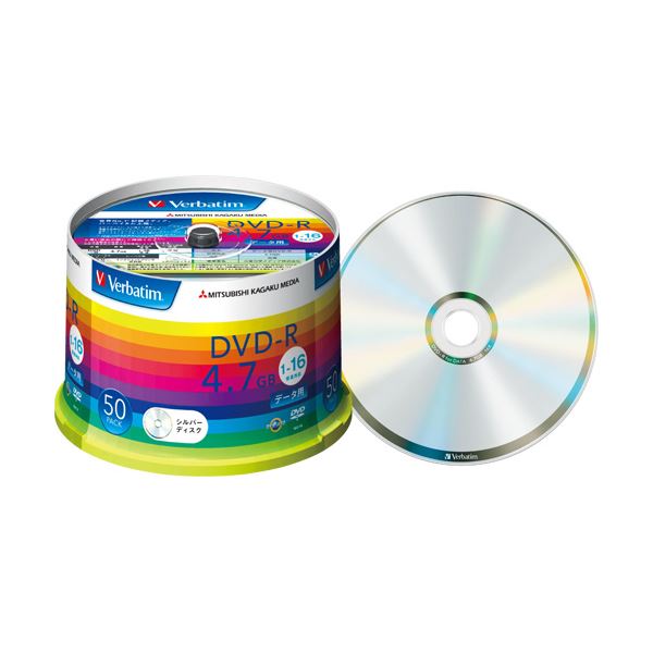 (まとめ) バーベイタム データ用DVD-R4.7GB 16倍速 ブランドシルバー スピンドルケース DHR47J50V1 1パック(50枚) (×10セット) b04
