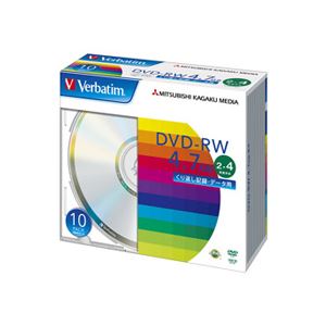 (まとめ) バーベイタム データ用DVD-RW4.7GB 4倍速 ブランドシルバー 5mmスリムケース DHW47Y10V1 1パック(10枚) (×10セット) b04