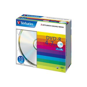 (まとめ) バーベイタム データ用DVD-R 4.7GB 16倍速 ブランドシルバー 5mmスリムケース DHR47J10V1 1パック(10枚) (×10セット) b04