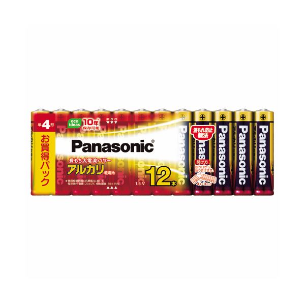 (まとめ) パナソニック アルカリ乾電池 単4形LR03XJ/12SW 1パック(12本) (×10セット) b04