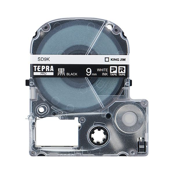 (まとめ) キングジム テプラ PRO テープカートリッジ ビビッド 9mm 黒／白文字 SD9K 1個 (×10セット) b04