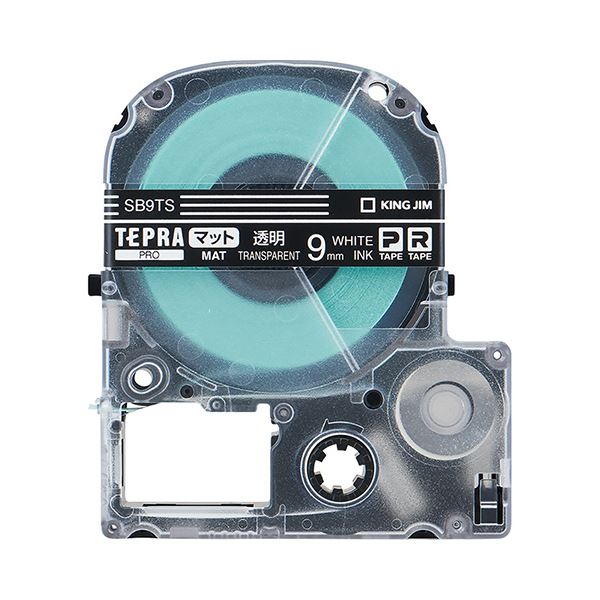 (まとめ) キングジム テプラ PRO テープカートリッジ マットラベル 9mm 透明／白文字 SB9TS 1個 (×10セット) b04