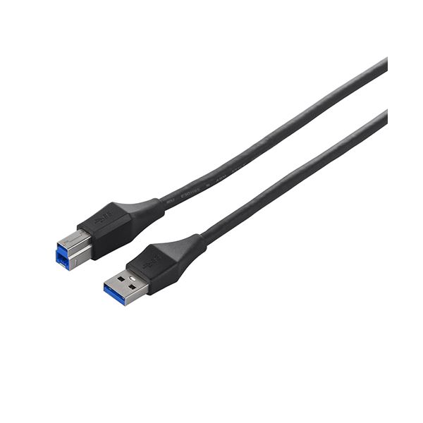 (まとめ) バッファロー ユニバーサルコネクター USB3.0 スリムケーブル (A)オス-(B)オス ブラック 3m BSUABU330BK 1本 (×10セット) b04