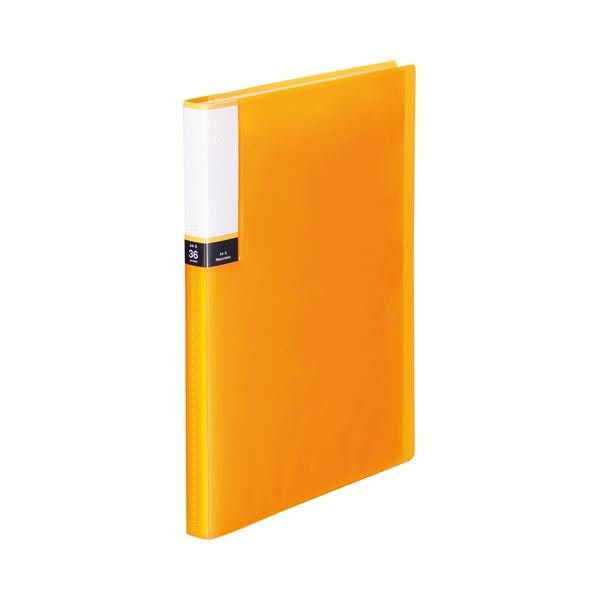 (まとめ) TANOSEE クリアブック（透明表紙） A4タテ 36ポケット 背幅20mm オレンジ 1セット（10冊） (×10セット) b04