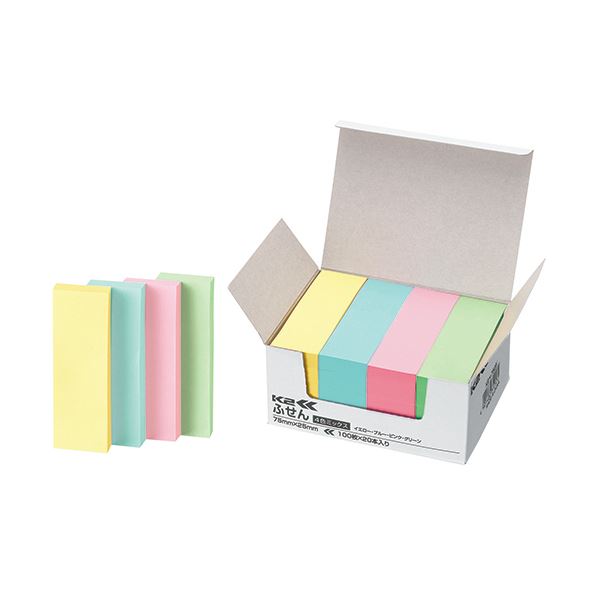 【商品名】 (まとめ) コクヨ ふせん（K2） 75×25mm4色ミックス K2メ-7525 1パック（20冊） 【×10セット】 【ジャンル・特徴】 オフィスの定番サイズをまとめたボリュームパック。