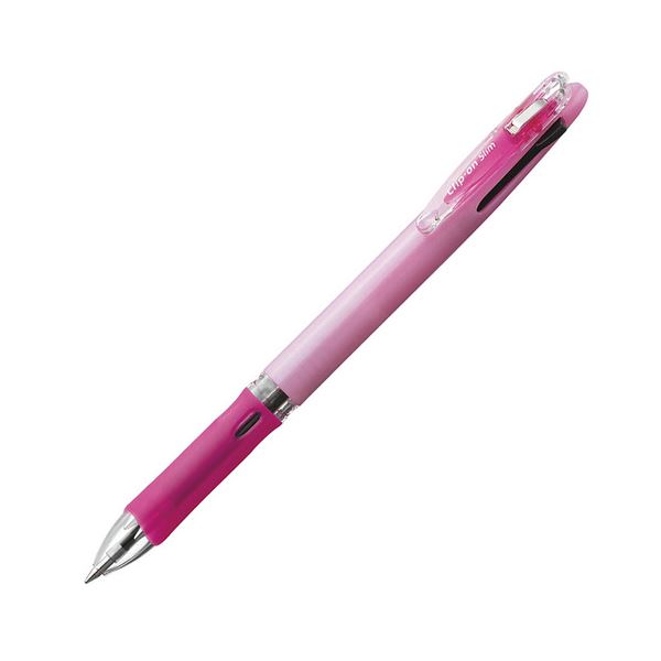 (まとめ) ゼブラ 多色油性ボールペン クリップ-オン スリム3C 0.7mm (軸色 パステルピンク) B3A5-WP 1本 (×30セット) b04
