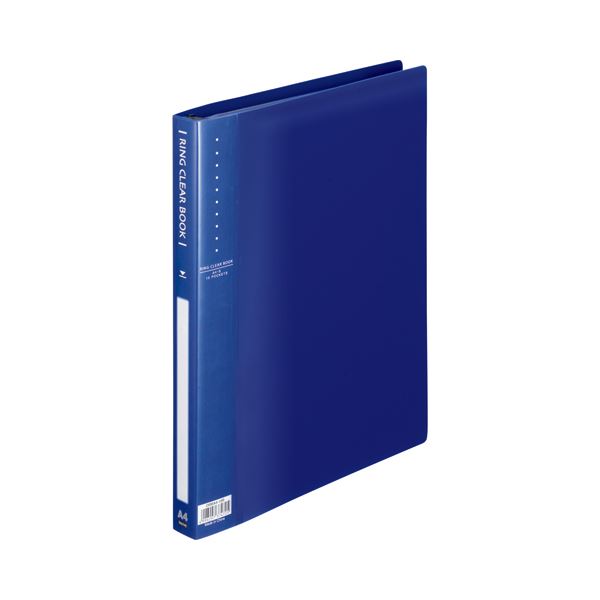 (まとめ) TANOSEE リングクリヤーブック（クリアブック） A4タテ 30穴 10ポケット付属 背幅25mm ブルー 1冊 (×30セット) b04