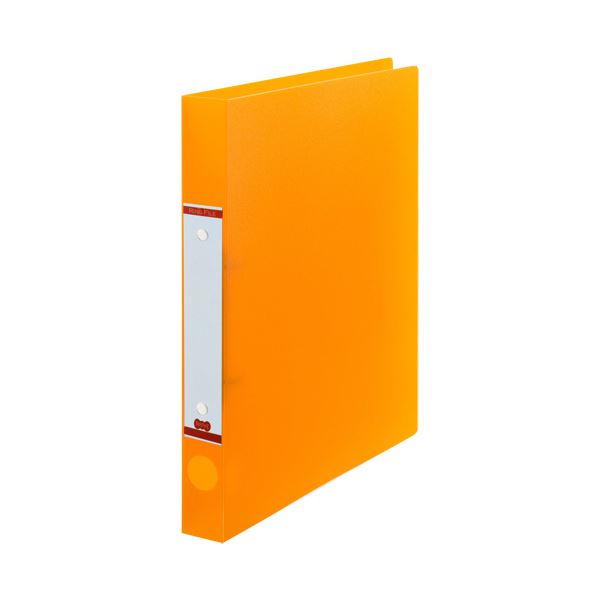 (まとめ) TANOSEEOリングファイル(半透明表紙) A4タテ リング内径25mm オレンジ 1冊 (×50セット) b04