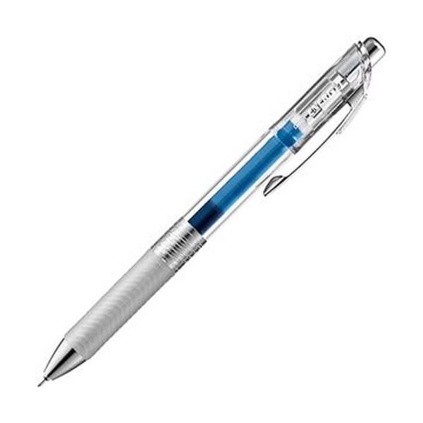 （まとめ）ぺんてる ゲルインクボールペン ノック式エナージェル インフリー 0.5mm ブルー（軸色：クリア）BLN75TL-C 1セット（10本）(×