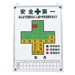 無災害記録板 安全第一 みんなで災害をなくし緑十字を完成させよう 記録-600