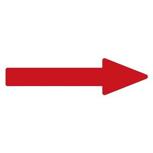 配管識別方向表示ステッカー →（赤） 貼矢41 （7.5R 4／15） 【10枚1組】 - 拡大画像