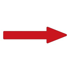 配管識別方向表示ステッカー →（赤） 貼矢42 （7.5R 4／15） 【10枚1組】 - 拡大画像