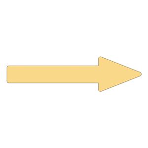 配管識別方向表示ステッカー →（薄い黄） 貼矢62 （2.5Y 8／6） 【10枚1組】 - 拡大画像