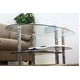 強化ガラステーブル(ローテーブル) 高さ43cm 棚収納/アジャスター付き ブラック(黒)& ホワイト(白) - 縮小画像2