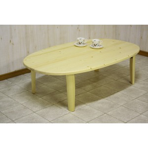 折りたたみテーブル 【楕円形】 幅120cm 木製 木目調 ナチュラル 【完成品】 - 拡大画像